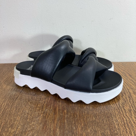 Sorel Shoes - New Sorel Viibe Twist Slide Sandal Women’s Various Sizes Black/Sea Salt